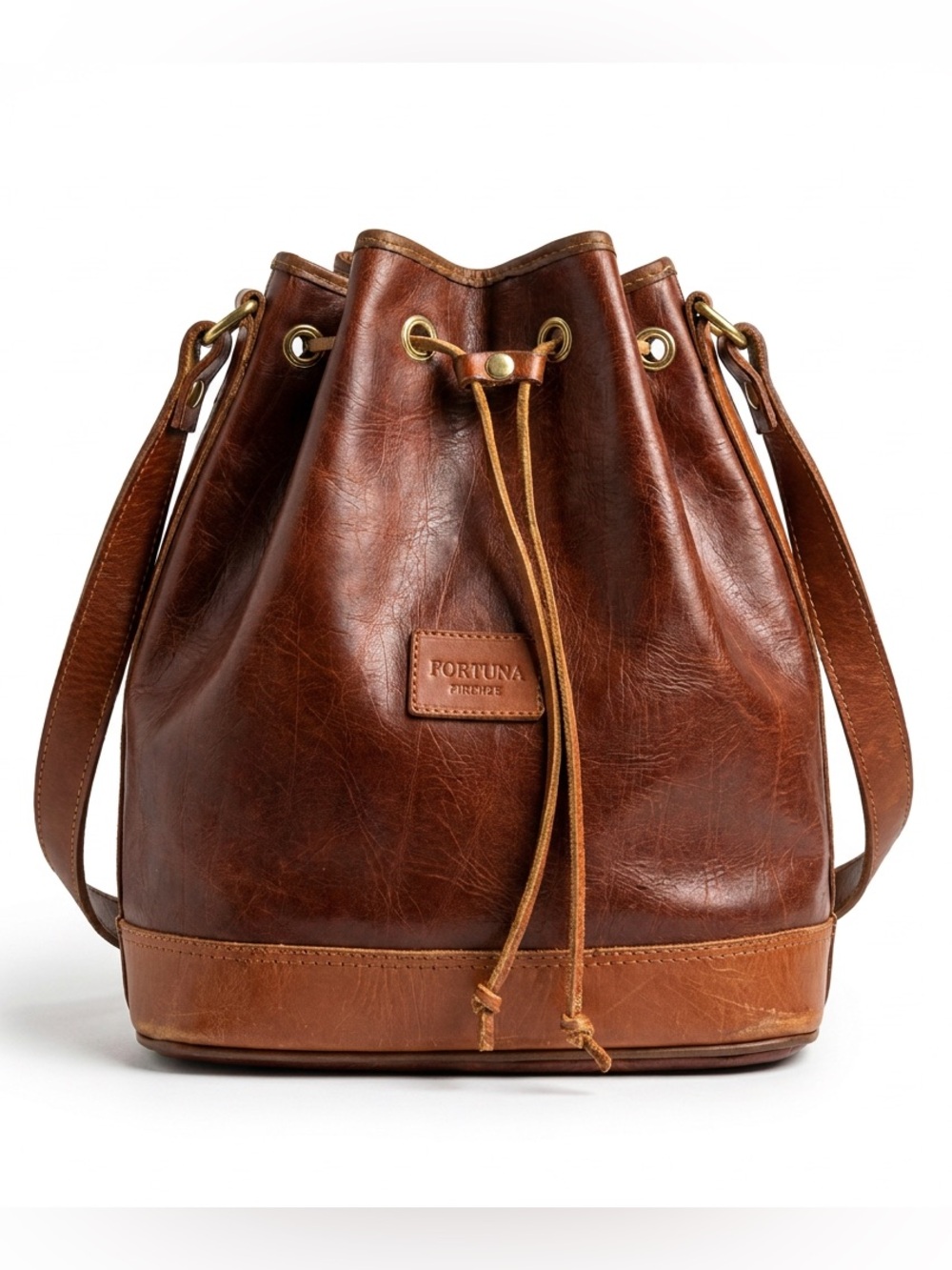 FORTUNA FIRENZE LEATHER BUCKET BAG